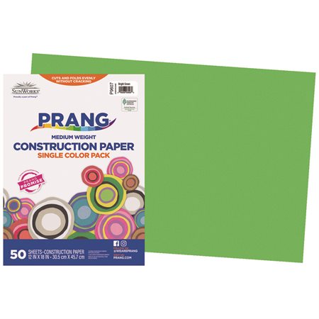 Construction Paper 12 x 18 in (package of 25) bright green