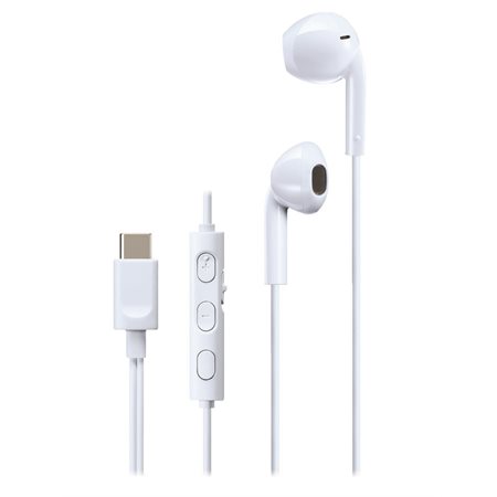 Écouteurs intra-auriculaires à fil de style button bleuet
