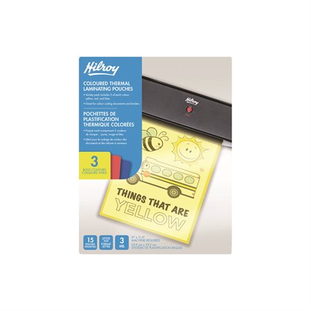 Poches de plastification colorées 3 mil