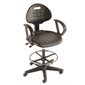 Tabouret réglable noir avec bras Interion