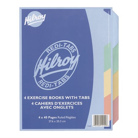 Exercise Book with Tabs Ruled 40 Pages