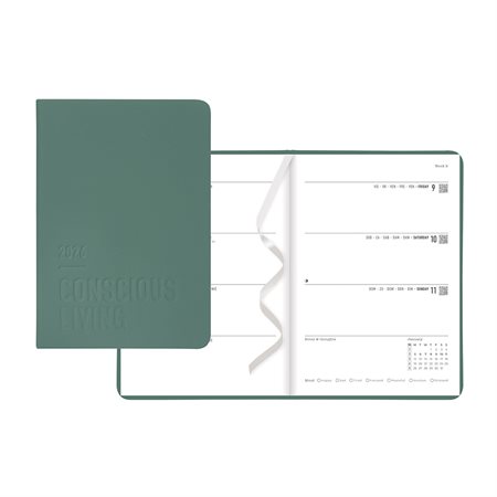 Agenda hebdomadaire 2026 noir
