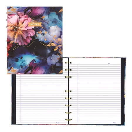 Cahier de notes fleurs foncées