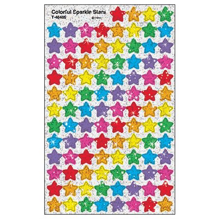 Autocollants scintillants - Étoiles scintillantes colorées