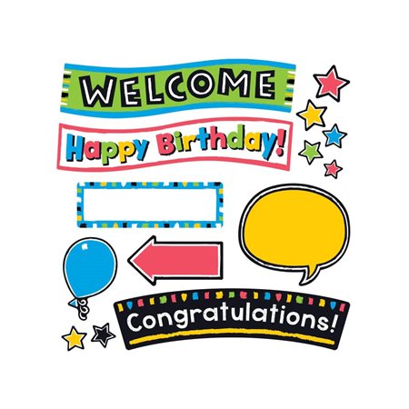 Bulletin Board Set Bold Strokes Wipe-Off Celebration Signs