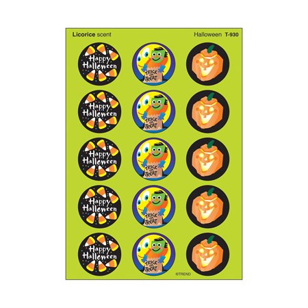 Autocollants à gratter et à sentir Halloween (réglisse)