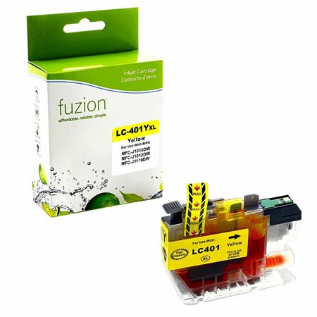 Cartouche jet d'encre à haut rendement compatible (Alternative à Brother LC401XL) jaune