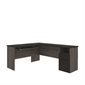 Bureau en L noir et gris écorce