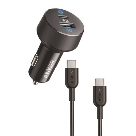 CAR CHARGER 2-PORT BLACK