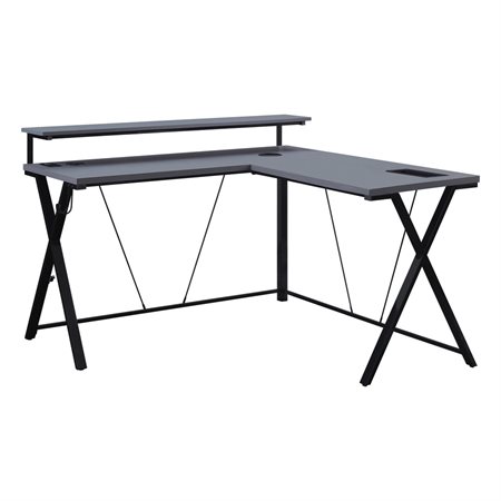 Bureau de jeu en L avec lumières LED