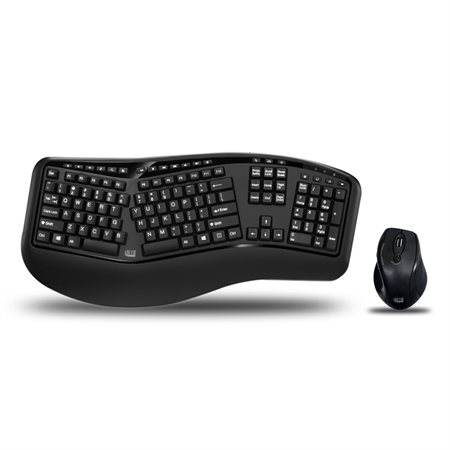 Clavier ergonomique sans fil et souris laser