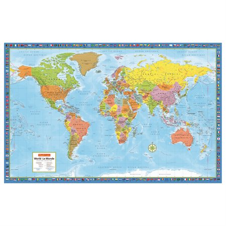 CARTE MURAL DU MONDE 38X59"