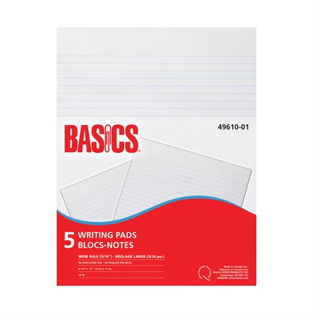 Bloc de papier à réglage large