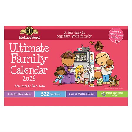 Calendrier familial magnétique de frigo pour maman