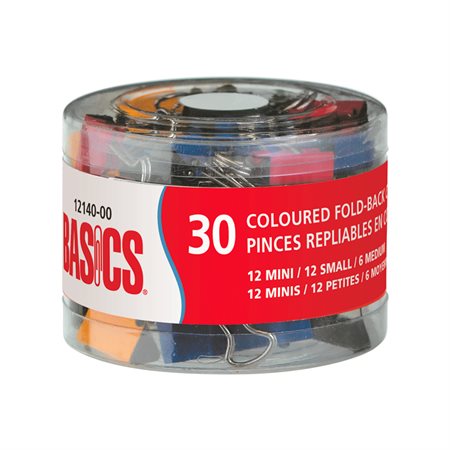 Coloured Fold-Back Clips