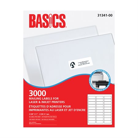 Étiquettes d'adresse pour imprimante laser