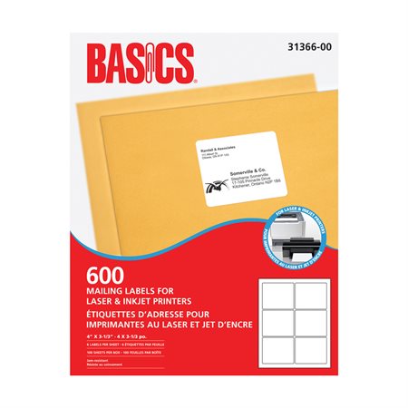 Étiquettes d'adresse pour imprimante laser