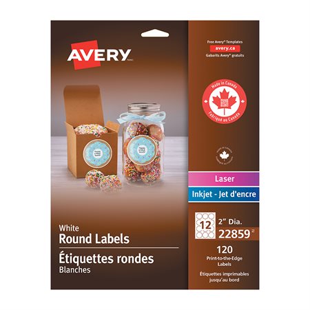 Étiquettes rondes Print-To-The-Edge