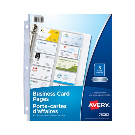 Business Card Pages Untabbed