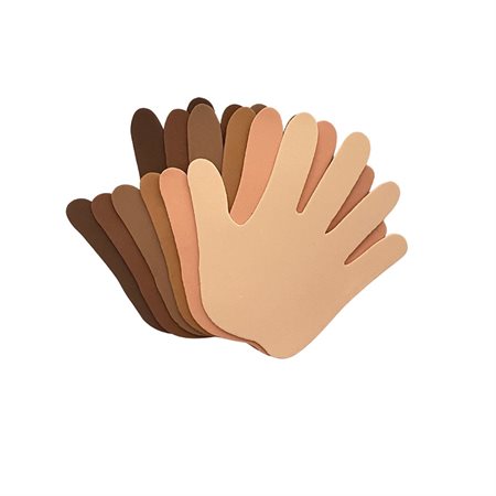 Formes de mains en mousse de couleurs multiculturelles