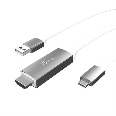 USB-C® to 4K HDMI Cable with USB Type-A 5V Pass-Through