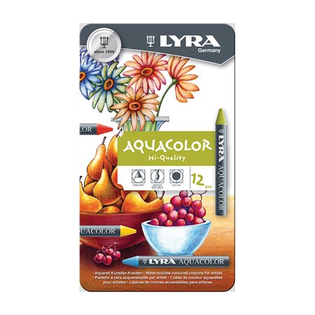 Crayons de cire solubles dans l'eau Aquacolour