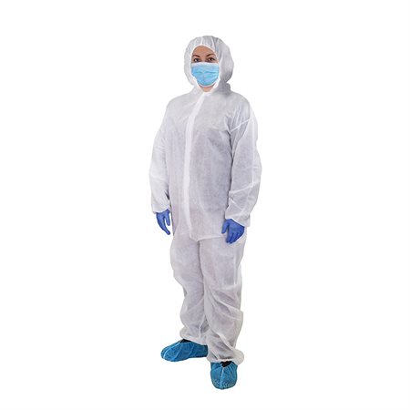 COLL DISPOSABLE ZIP HOOD WH M