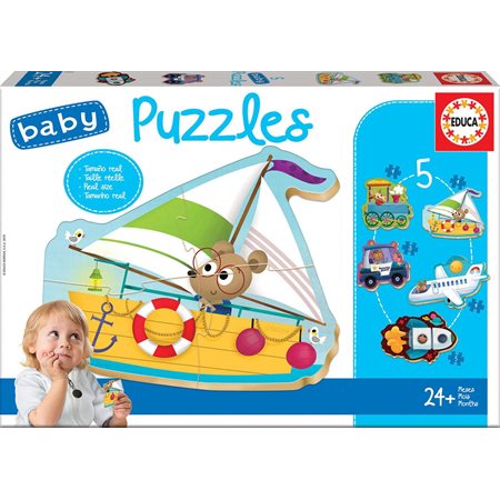 Educa - 5 Baby Puzzles - Vehicles