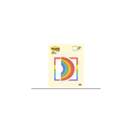 Notes Post-it® imprimées - 3 po x 3 po - Motifs arc-en-ciel - 2 blocs / paquet - 30 feuilles / bloc