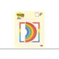 Notes Post-it® imprimées - 3 po x 3 po - Motifs arc-en-ciel - 2 blocs / paquet - 30 feuilles / bloc
