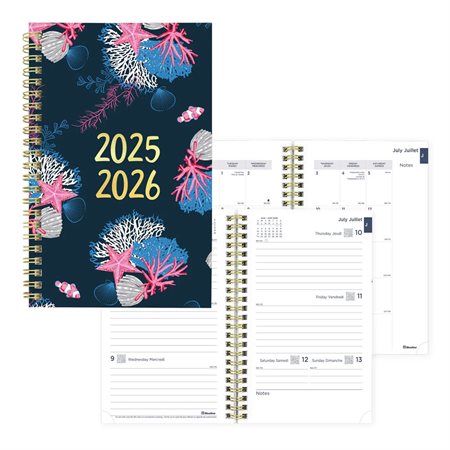 Academic Weekly Planner, Under the Sea, 2025-2026 - Bilingual - Starfish