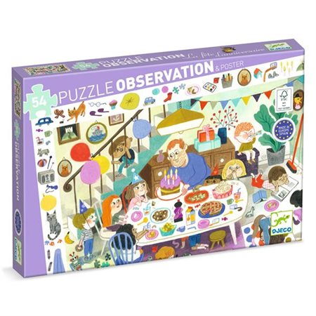 Djeco Observation Puzzle – The Birthday Party – 54 pieces