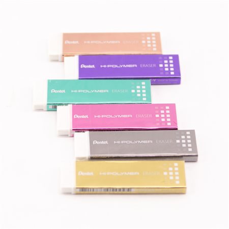 Gomme à effacer en polymère Pentel - Couleurs assorties