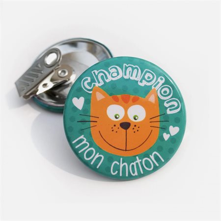 Clip-On Badge - Champion mon chaton