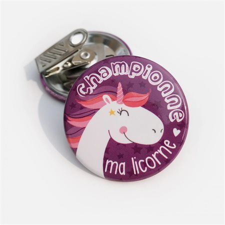 Clip-On Badge - Championne ma licorne