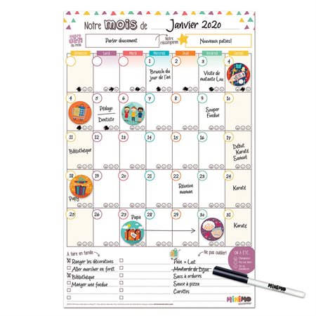 Planificateur familial vertical - Mensuel