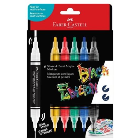 Marqueurs à l'acrylique Faber Castell - Couleurs classiques assorties