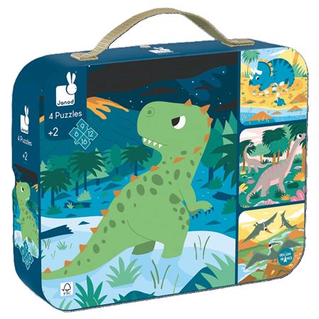 Casse-tête progressif Janod - Dinosaures - 6  /  9  /  12  /  16 pièces