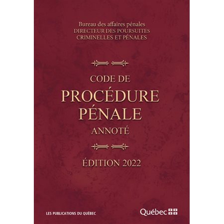 Code de procédure pénale annoté 2022