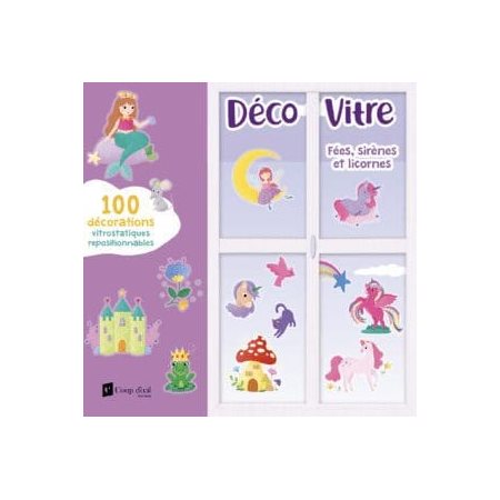 Déco vitre : Fées, sirènes et licornes