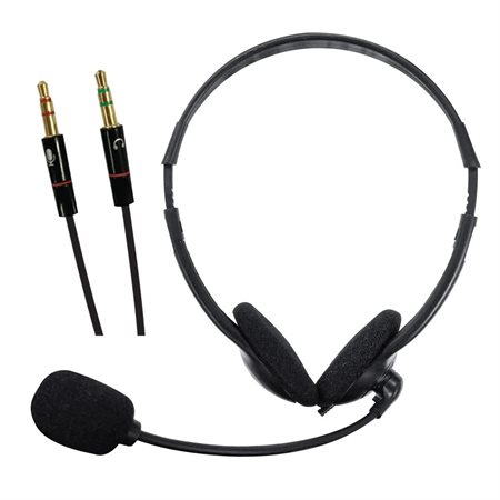 Casque stéréo Maxell avec micro et adaptateur Y pour PC
