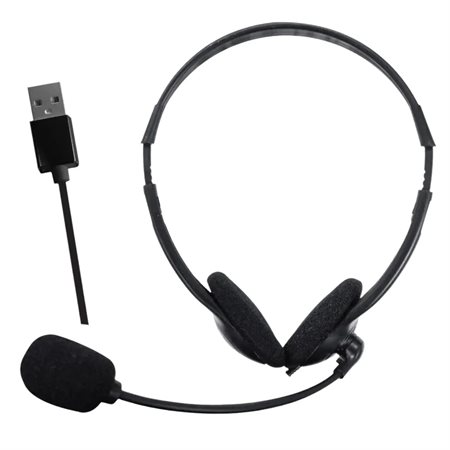 Casque stéréo Maxell avec connexion USB et microphone