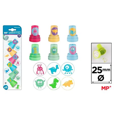 Ensemble de 6 estampes pré-encrées - Monstres et dinosaures