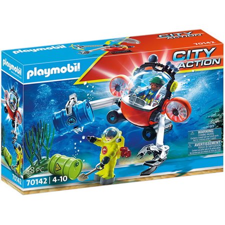 Playmobil : City Action - Agents de fonds marins avec cloche de plongée