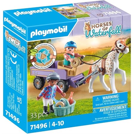 ENFANTS AVEC CALECHE ET PONEY