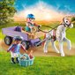 ENFANTS AVEC CALECHE ET PONEY