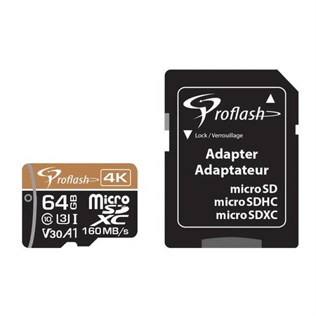 Carte mémoire ProFlash MicroSDXC 64 Go – 4K Ultra HD