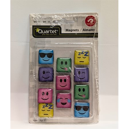 Aimants Quartet carrés sourire - paquet de 11