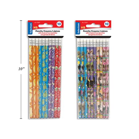 Crayons à mine HB - Motifs assorties