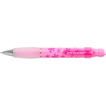 Porte-mine Serve Deep - 0.7 mm - Motifs fleur, rose bonbon